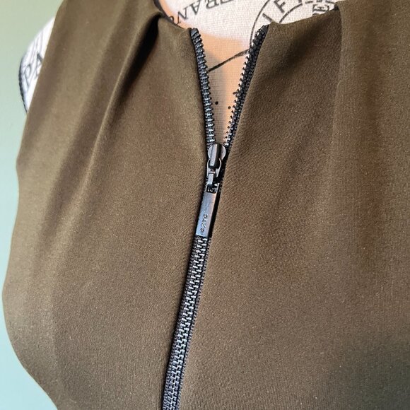 Aussie designer Cue ponte half zip stretch sheath dress - Picture 4 of 6